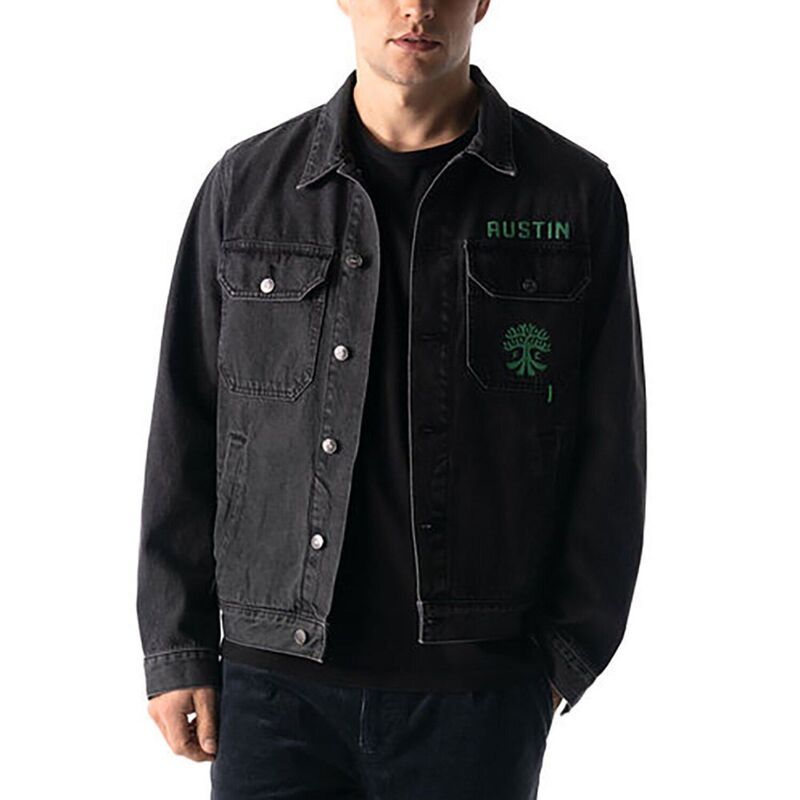 アンブランデッド レディース アウター ジャケット・ブルゾン デニム Unbranded Mens The Wild Collective Black Austin FC Denim ButtonUp
