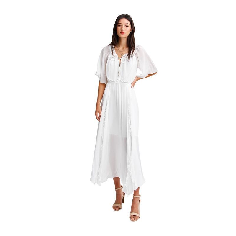 ベルアンドブルーム レディース トップス ワンピース フリル ミディ Belle Bloom Amour Ruffled Midi Dress White ホワイト