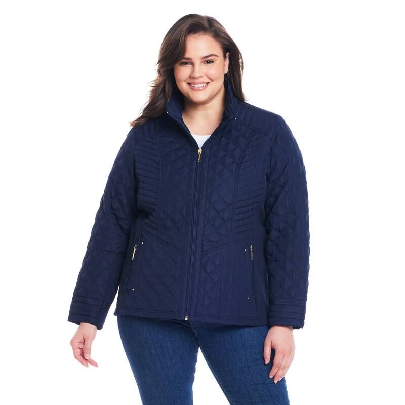 ウェザーキャスト レディース アウター ジャケット・ブルゾン プラスサイズ キルティング Plusize Weathercast Quilted Jacket with Side Stretch Na