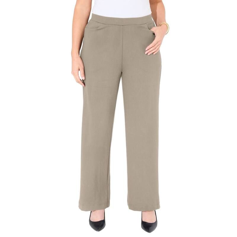 キャサリンズ レディース ボトムス カジュアルパンツ ワイドレッグ プラスサイズ Catherines Womens Plusize Ponte Wide Leg Pant Chai Latte