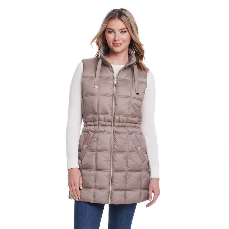 ウェザーキャスト レディース アウター ジャケット・ブルゾン キルティング Womens Weathercast Box Quilted Longline Puffer Taupe トープ