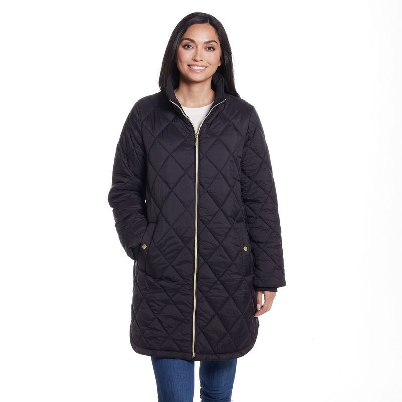 ウェザーキャスト レディース アウター ジャケット・ブルゾン キルティング Womens Weathercast Quilted Zip Front Walker Jacket Black ブラック