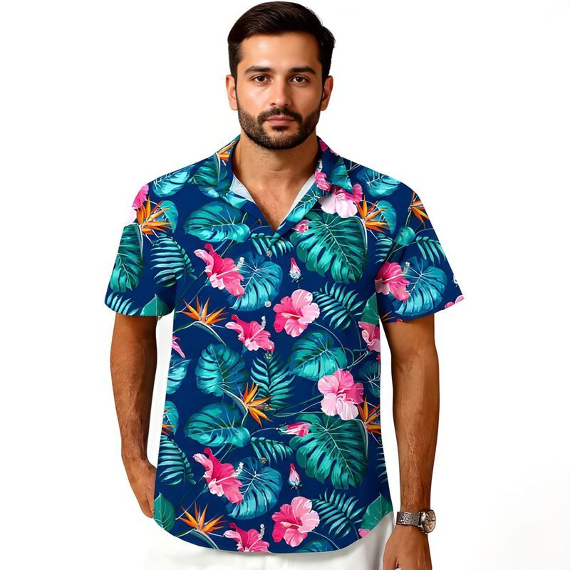 メガリテイラー レディース トップス Tシャツ フラワー柄 フラワー MegaRetailer Men s Floral Cruise Vacation Shirt Flower Green グリーン
