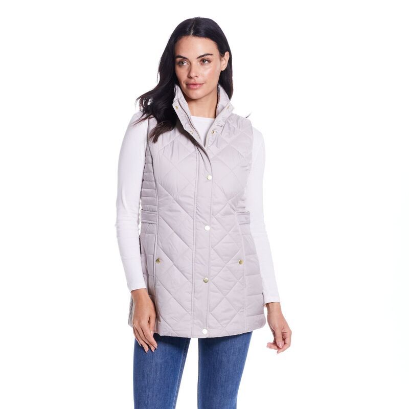 ウェザーキャスト レディース アウター ジャケット・ブルゾン キルティング ベスト Womens Weathercast Quilted Longline Vest Oatmeal オートミール