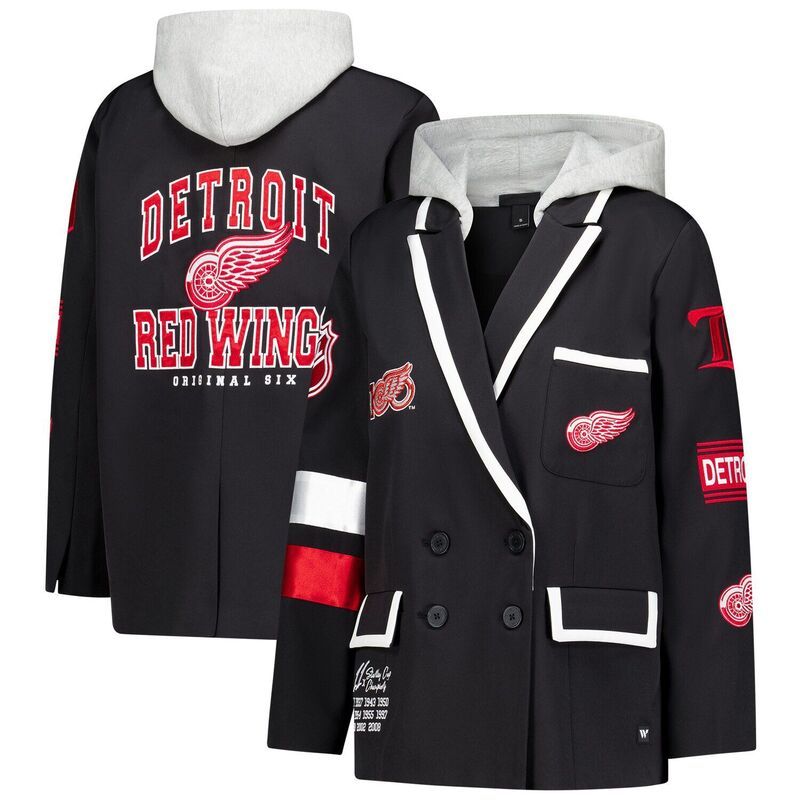 ザワイルドコレクティブ レディース アウター ジャケット・ブルゾン ブレザー Womens The Wild Collective Black Detroit Red Wings Original 6