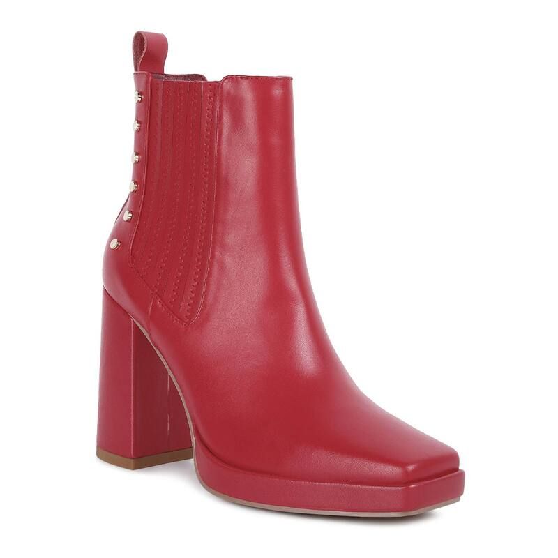 ラグアンドコー レディース シューズ ブーツ・レインブーツ チェルシーブーツ チェルシー レザー Rag Co Grape Vine Womens Leather Chelsea Boots Red