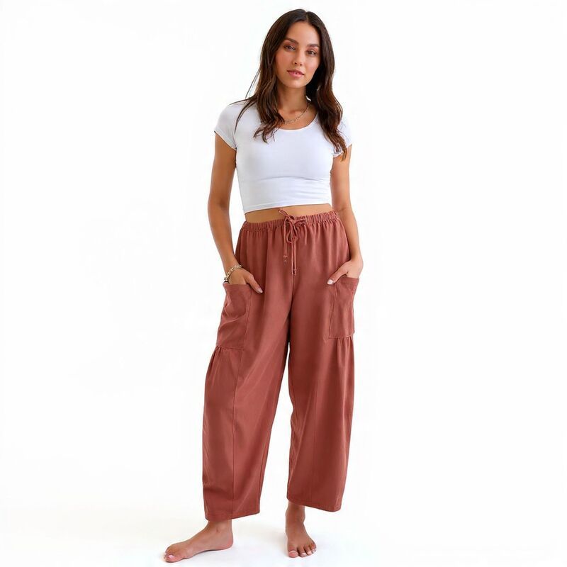 メガリテイラー レディース ボトムス カジュアルパンツ MegaRetailer Womens Lightweight Beach Pants Dusty Rose