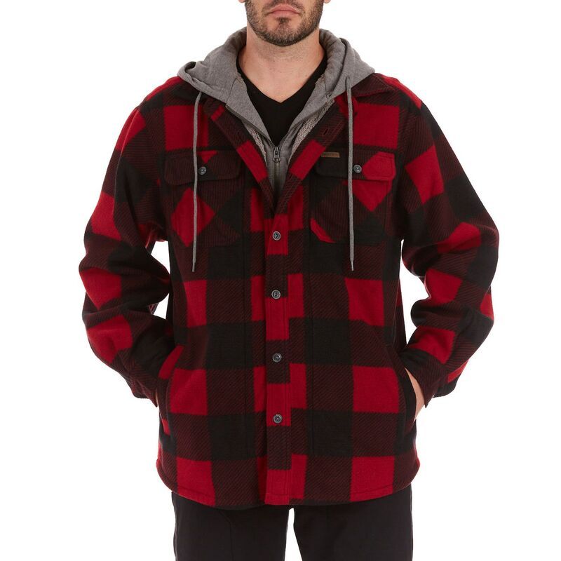 スミスワークウェア レディース アウター ジャケット・ブルゾン シャツ フリース Mensmiths Workwear Plaid SherpaLined Microfleece Hooded Shi