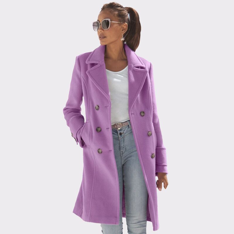 ラスカーナ レディース アウター ジャケット・ブルゾン コート Lascana Womens Double Breasted Coat Lilac ライラック
