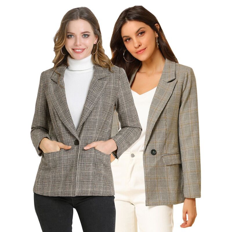インスパイア シック レディース アウター ジャケット・ブルゾン ブレザー INSPIRE CHIC 2 Packs Womens Notched Lapel One Button Hip Lengt