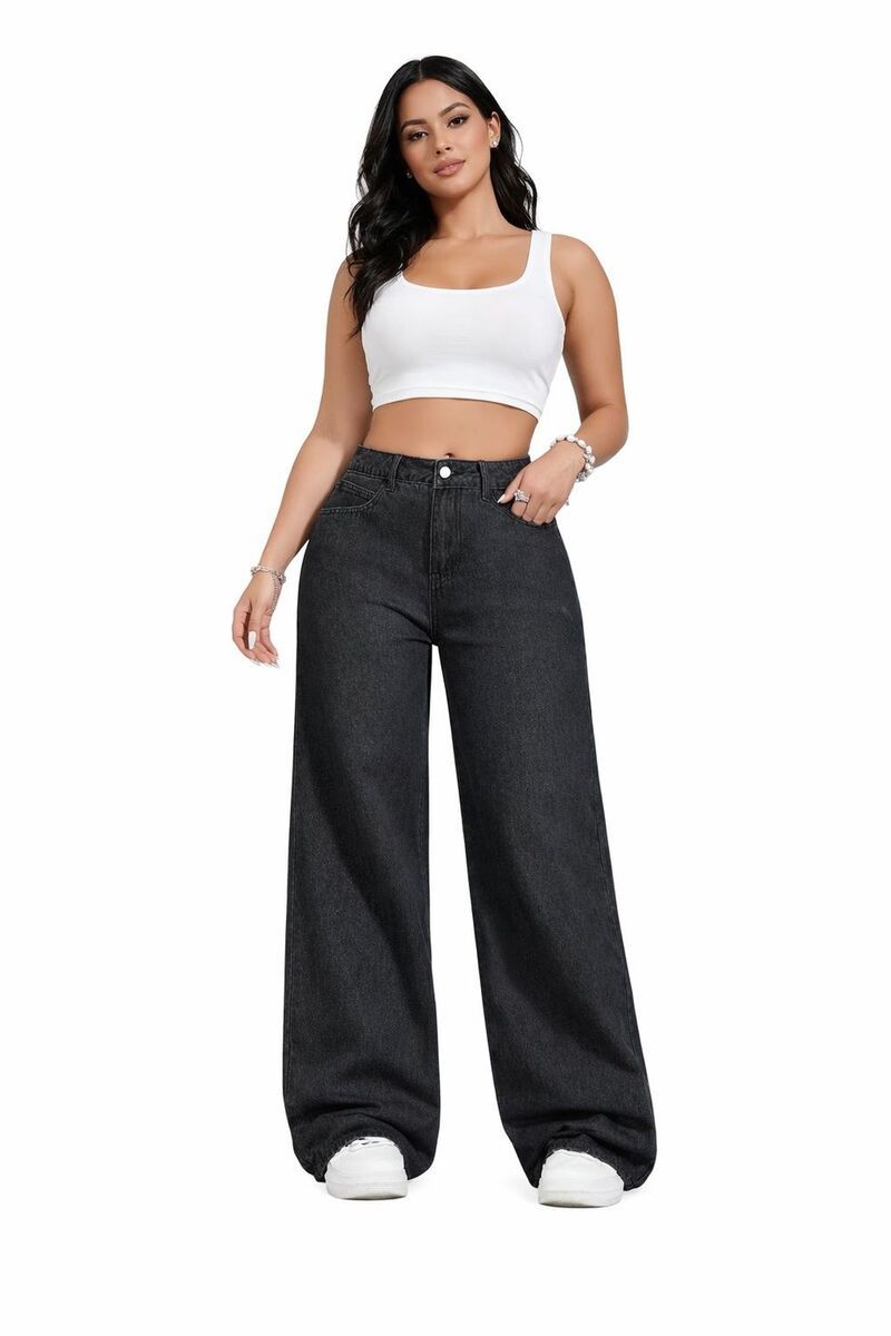 メガリテイラー レディース ボトムス デニムパンツ ストレート ジーンズ MegaRetailer Women Loose Fit Straight Leg Jeans Black ブラック