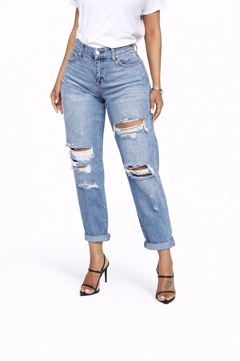 メガリテイラー レディース ボトムス デニムパンツ ジーンズ MegaRetailer Women Stylish Ripped Jeans Light Blue ブルー
