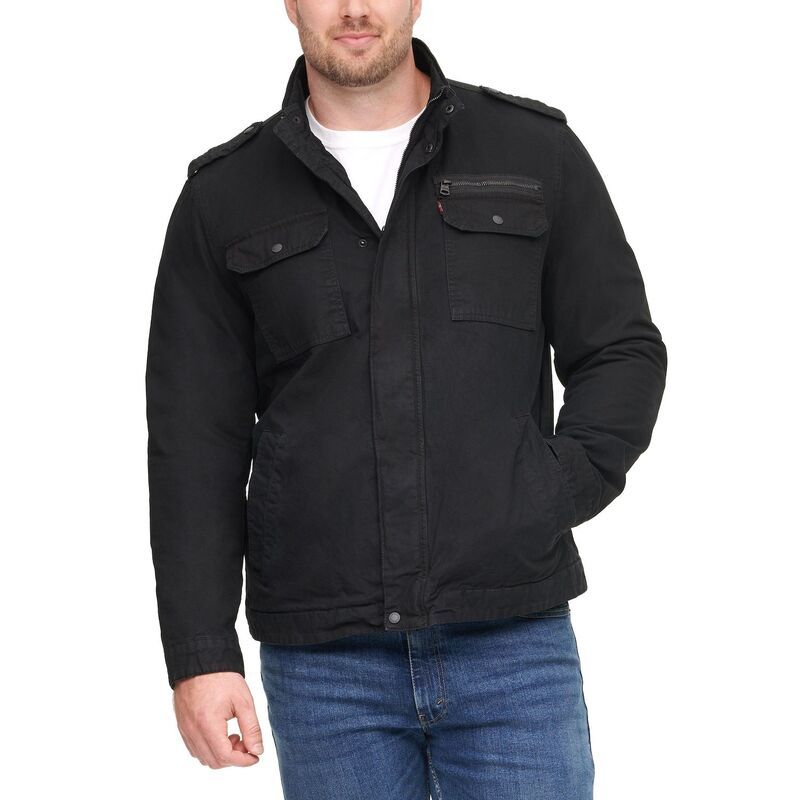 リーバイス レディース アウター ジャケット・ブルゾン トール コットン Big Tallevis Cotton Jacket Black ブラック