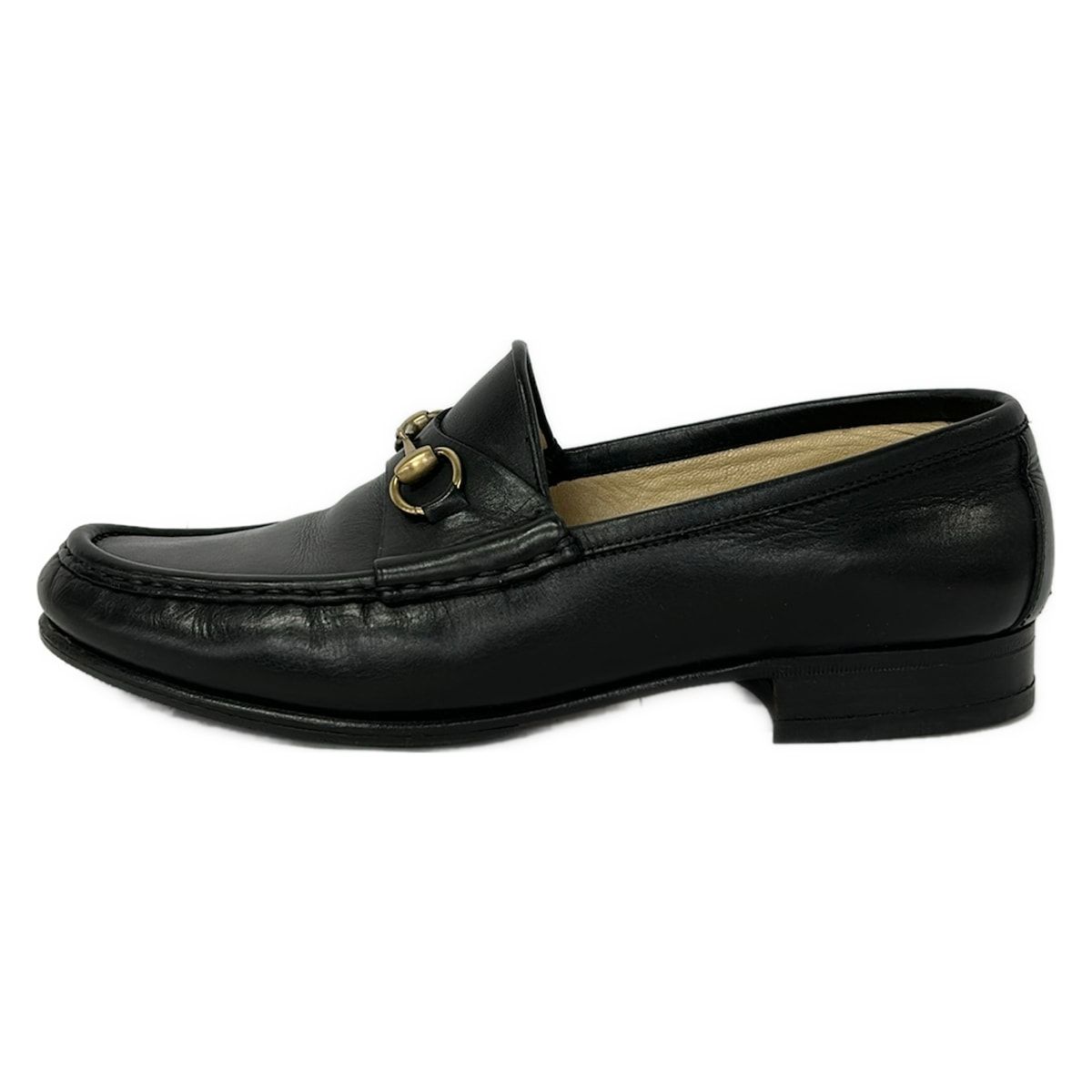 GUCCI(グッチ) ローファー 37 C レディース - 1000255 黒 ホースビット/アウトソール張替済 レザー