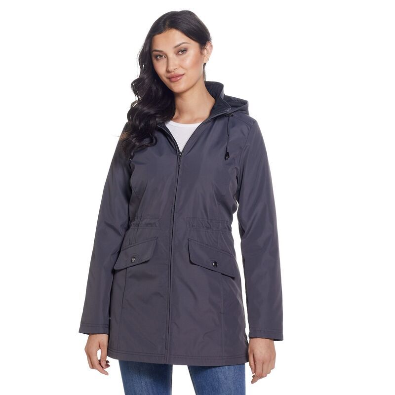 ウェザーキャスト レディース アウター ジャケット・ブルゾン Womens Weathercast Hooded Bonded Rain Jacket Charcoal チャコール