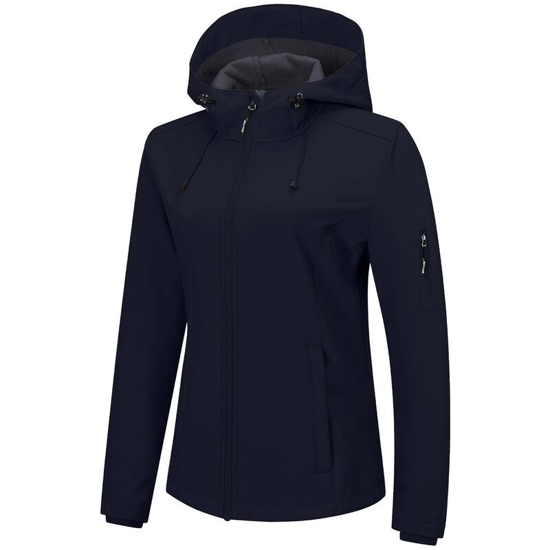メガリテイラー レディース アウター ジャケット・ブルゾン MegaRetailer Womens Lightweight Hooded Softshell Jacket Blue ブルー