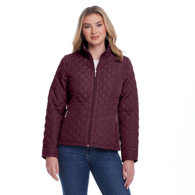 ウェザーキャスト レディース アウター ジャケット・ブルゾン キルティング Womens Weathercast Quilted Jacket with Side Stretch Merlot