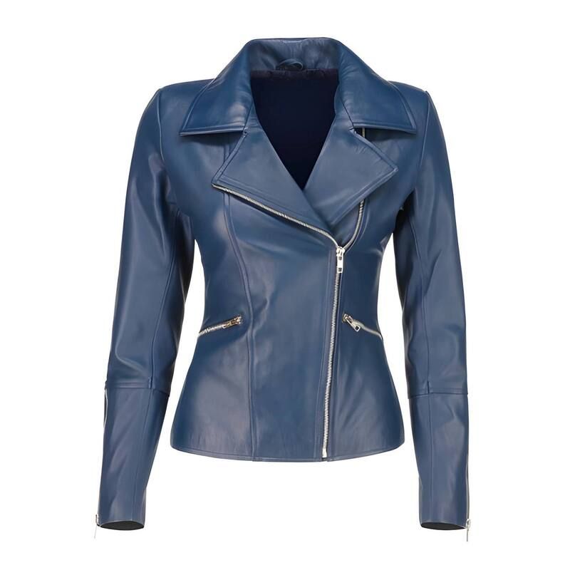 メガリテイラー レディース アウター ジャケット・ブルゾン アシンメトリー コート レザー MegaRetailer Women Asymmetrical Zip Lambskin Leather M