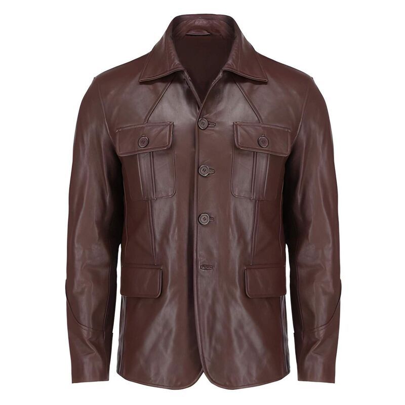 メガリテイラー レディース アウター ジャケット・ブルゾン ブレザー MegaRetailer Lambskin Leather Jacket Men Casual Notched Collar Cl