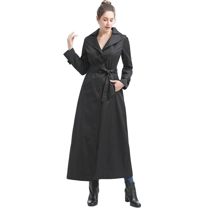 ビージーエスディー レディース アウター ジャケット・ブルゾン コート Womens Bgsd Katie Waterproof Hooded Long Trench Coat Black ブラック
