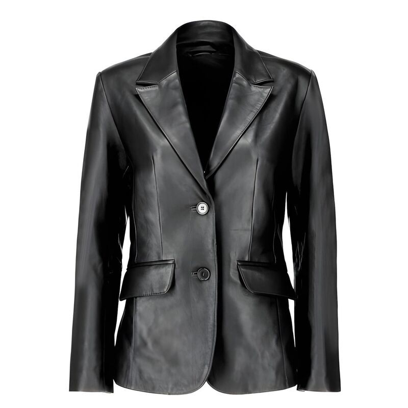 メガリテイラー レディース アウター ジャケット・ブルゾン ブレザー MegaRetailer Classic Lambskin Leather Blazer for Women Casual Sui