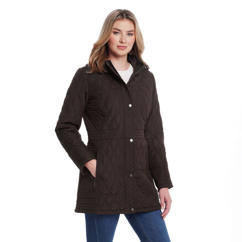 ウェザーキャスト レディース アウター ジャケット・ブルゾン プラスサイズ キルティング Womens Weathercast Plush Lined Mixed Quilted Walker Coc