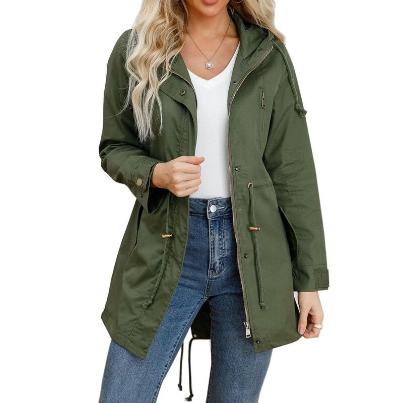 メガリテイラー レディース アウター ジャケット・ブルゾン MegaRetailer Casual Women s ZipUp Anorak Green グリーン