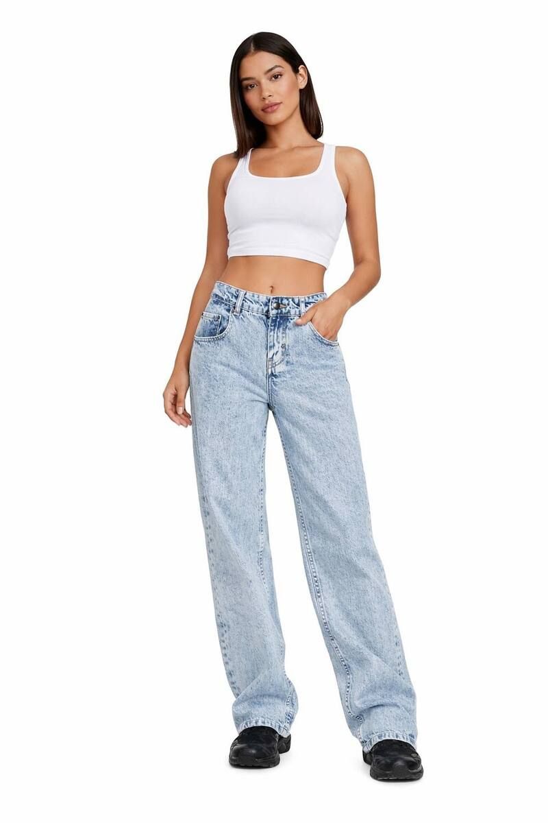 メガリテイラー レディース ボトムス デニムパンツ ジーンズ MegaRetailer Women Casual Baggy Denim Jeans Light Blue ブルー