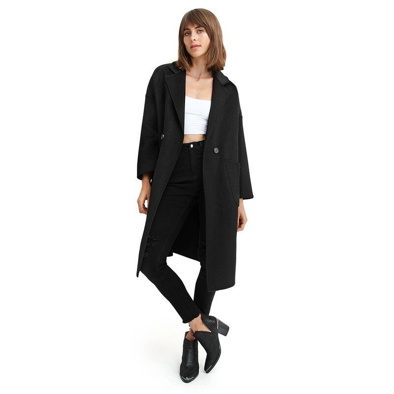 ベルアンドブルーム レディース アウター ジャケット・ブルゾン ウール コート Belle Bloom Publisher DoubleBreasted Wool Blend Coat Black ブ