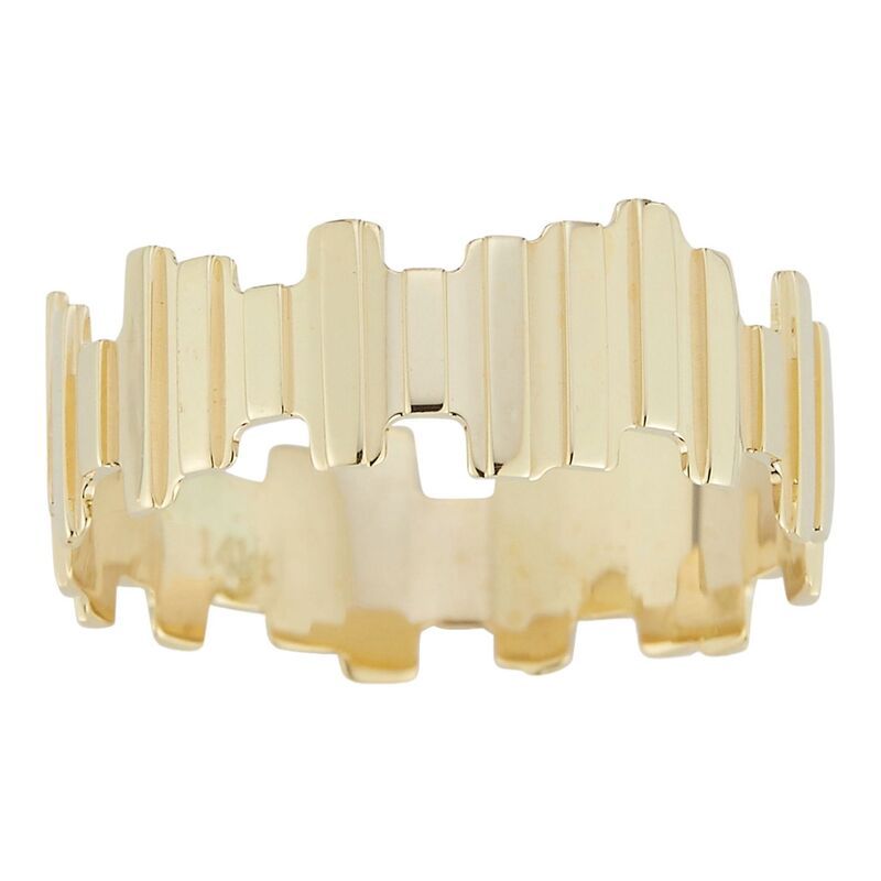 ルミノールゴールド レディース アクセサリー リング リブ LUMINOR GOLD Thick Ribbed Band Stackable Ring Yellow イエロー
