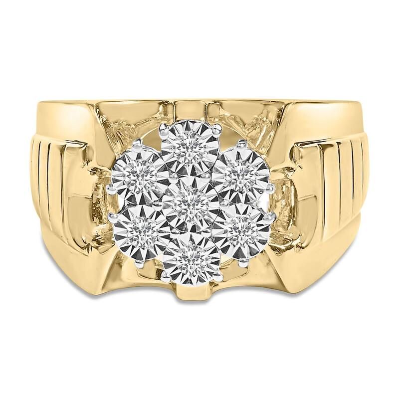 ハウスオブブリリアンス レディース アクセサリー リング フラワー柄 フラワー Haus of Brilliance 14k Gold Plated Sterling Silver 13 CaratW
