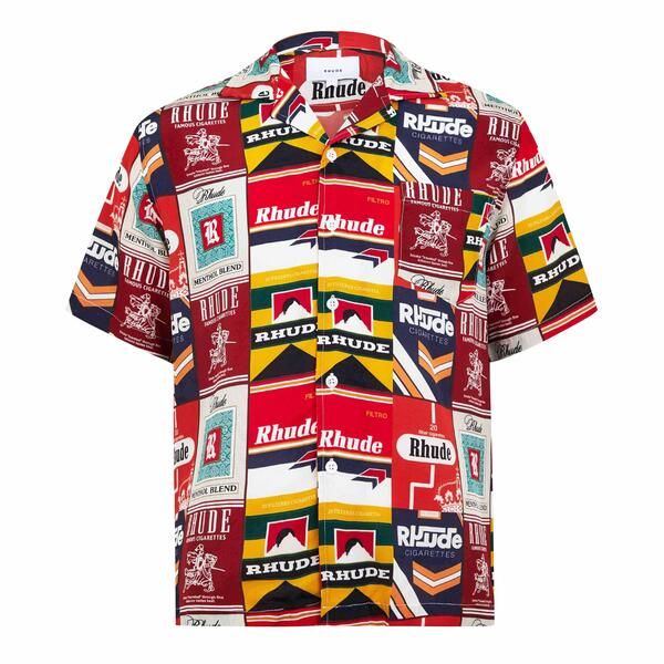 ルード メンズ トップス シャツ Rhude Menshort Sleeve Patterned Shirt Red Multi レッド