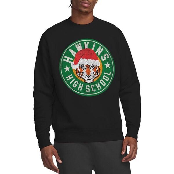 ストレンジャーシングス メンズ トップス Tシャツ ロゴ Stranger Thingstranger Things Hawkins High School Christmas Logo Black