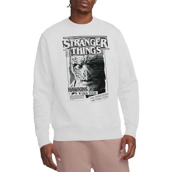 ストレンジャーシングス メンズ アウター パーカー・スウェット シャツ Stranger Thingstranger Things Newspaper Vecna Sweatshirt White ホ