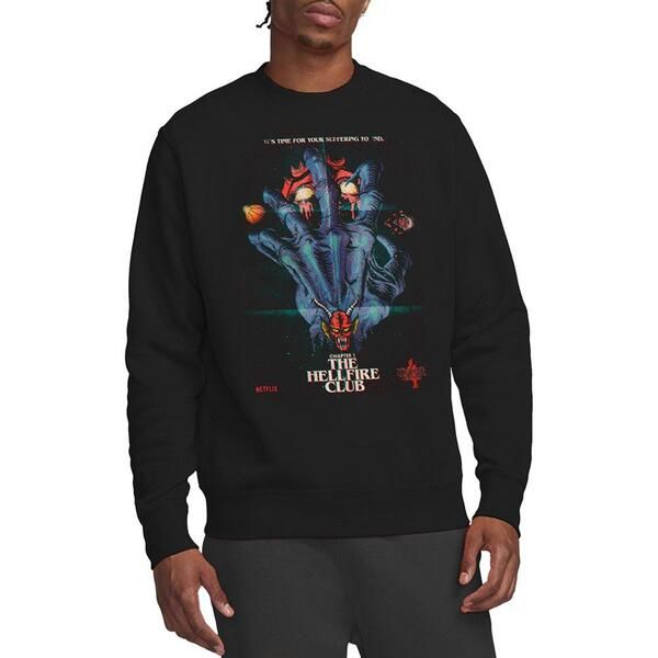 ストレンジャーシングス メンズ アウター パーカー・スウェット シャツ Stranger Thingstranger Things Hellfire Poster Sweatshirt Black ブ