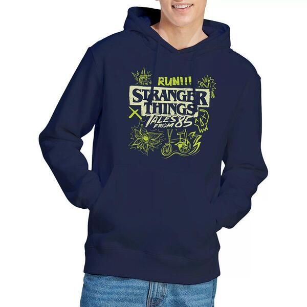 ストレンジャーシングス メンズ アウター パーカー・スウェット Stranger Thingstranger Things Tales From 85 Graffiti Glow Hoodie Nav