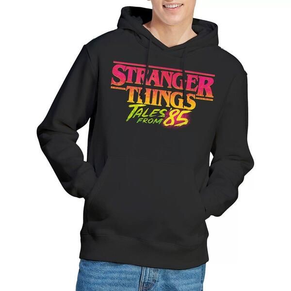 ストレンジャーシングス メンズ アウター パーカー・スウェット ロゴ Stranger Thingstranger Things Tales From 85 Logo Hoodie Black ブラッ