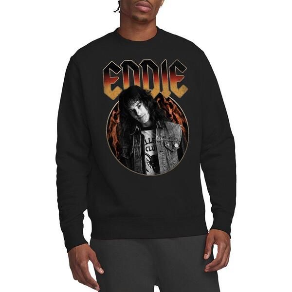 ストレンジャーシングス メンズ アウター パーカー・スウェット シャツ Stranger Thingstranger Things Eddie Rock Band Sweatshirt Black ブ