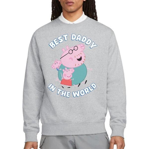 ハズブロ メンズ アウター パーカー・スウェット シャツ Hasbro Peppa Pig Best Daddy In The World Sweatshirt Heat Grey グレー