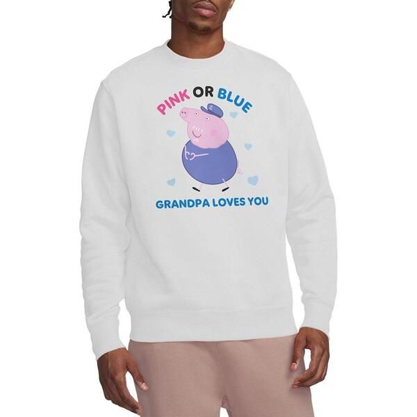 ハズブロ メンズ アウター パーカー・スウェット Hasbro Peppa Pig Pink Or Blue Grandpa Pig Loves You Sweat White ホワイト
