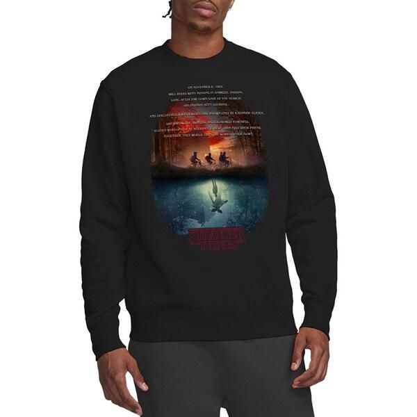 ストレンジャーシングス メンズ アウター パーカー・スウェット シャツ ダウン Stranger Thingstranger Things Upside Down Poster Sweatshirt