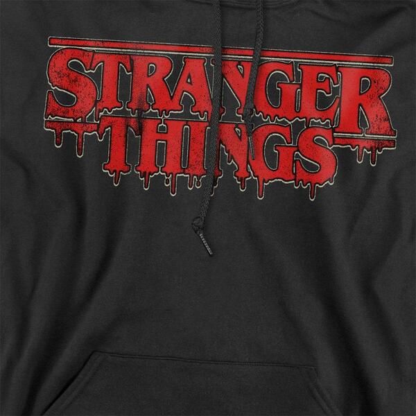 ストレンジャーシングス メンズ アウター パーカー・スウェット ロゴ Stranger Thingstranger Things Retro Drippy Logo Hoodie Black ブラック