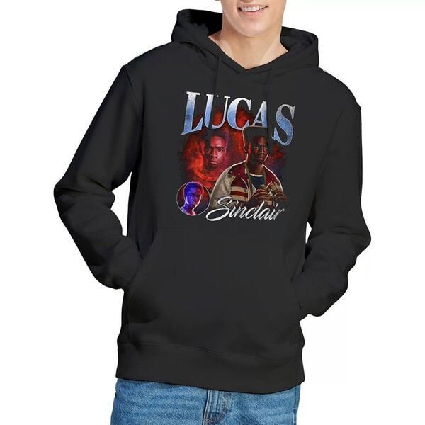 ストレンジャーシングス メンズ アウター パーカー・スウェット Stranger Thingstranger Things Lucas Homage Hoodie Black ブラック