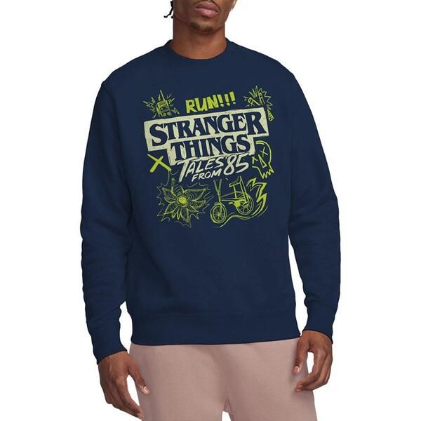 ストレンジャーシングス メンズ アウター パーカー・スウェット Stranger Thingstranger Things Tales From 85 Graffiti Glow Sweats Nav