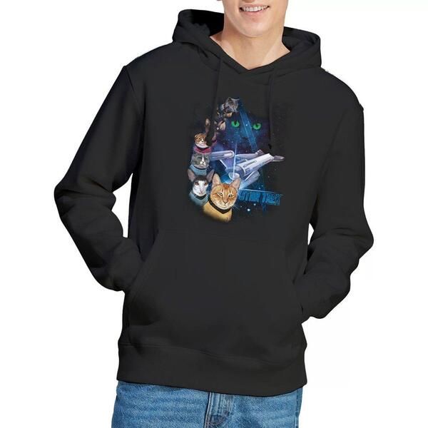 スター・トレック メンズ アウター パーカー・スウェット Star Trek Star Trek Feline Galaxy Hoodie Black ブラック
