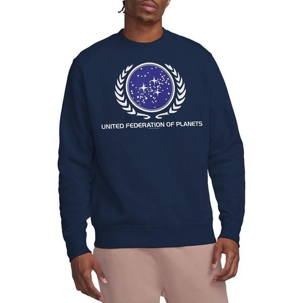 スター・トレック メンズ アウター パーカー・スウェット シャツ ロゴ Star Trek Star Trek United Federation Logo Crew Sweatshirt Navy