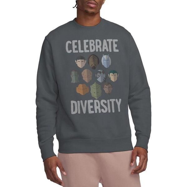 スター・トレック メンズ アウター パーカー・スウェット シャツ Star Trek Star Trek The Celebrate Diversity Sweatshirt Charcoal チャコ