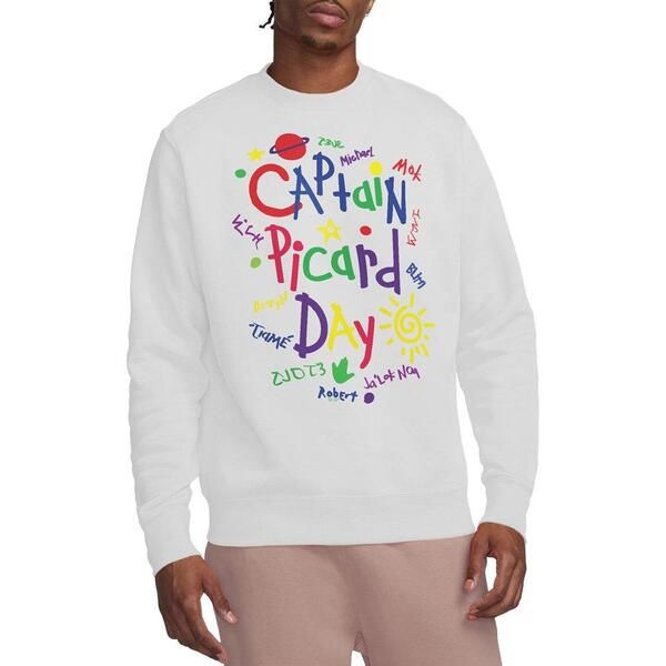 スター・トレック メンズ アウター パーカー・スウェット シャツ Star Trek Star Trek Picard Day Crew Sweatshirt White ホワイト