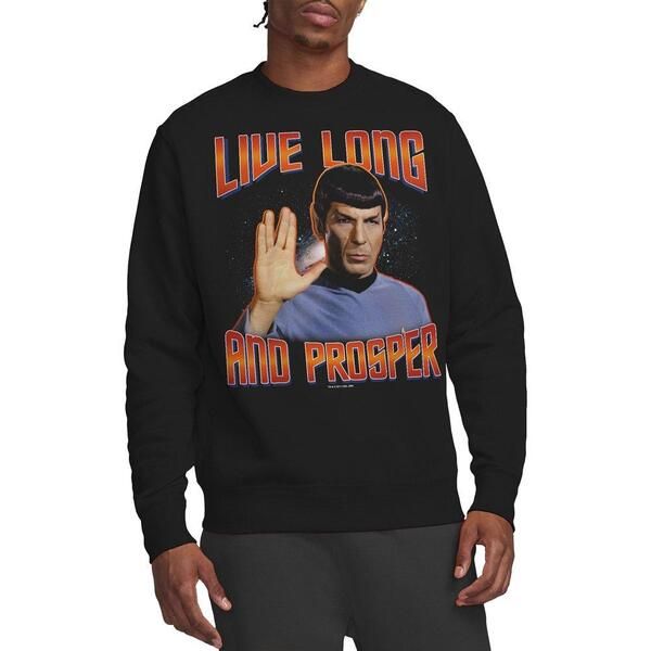 スター・トレック メンズ アウター パーカー・スウェット シャツ Star Trek St Originalive Long And Prosper Crew Sweatshirt Black ブラッ