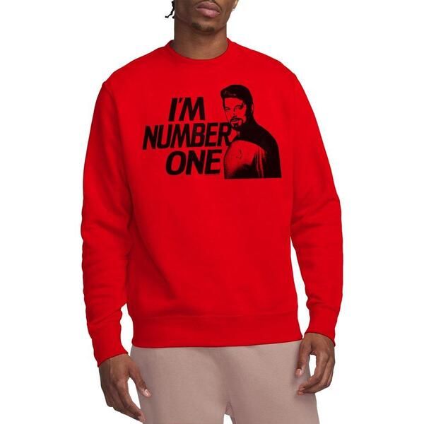 スター・トレック メンズ アウター パーカー・スウェット シャツ Star Trek Star Trek Im Number One Crew Sweatshirt Red レッド